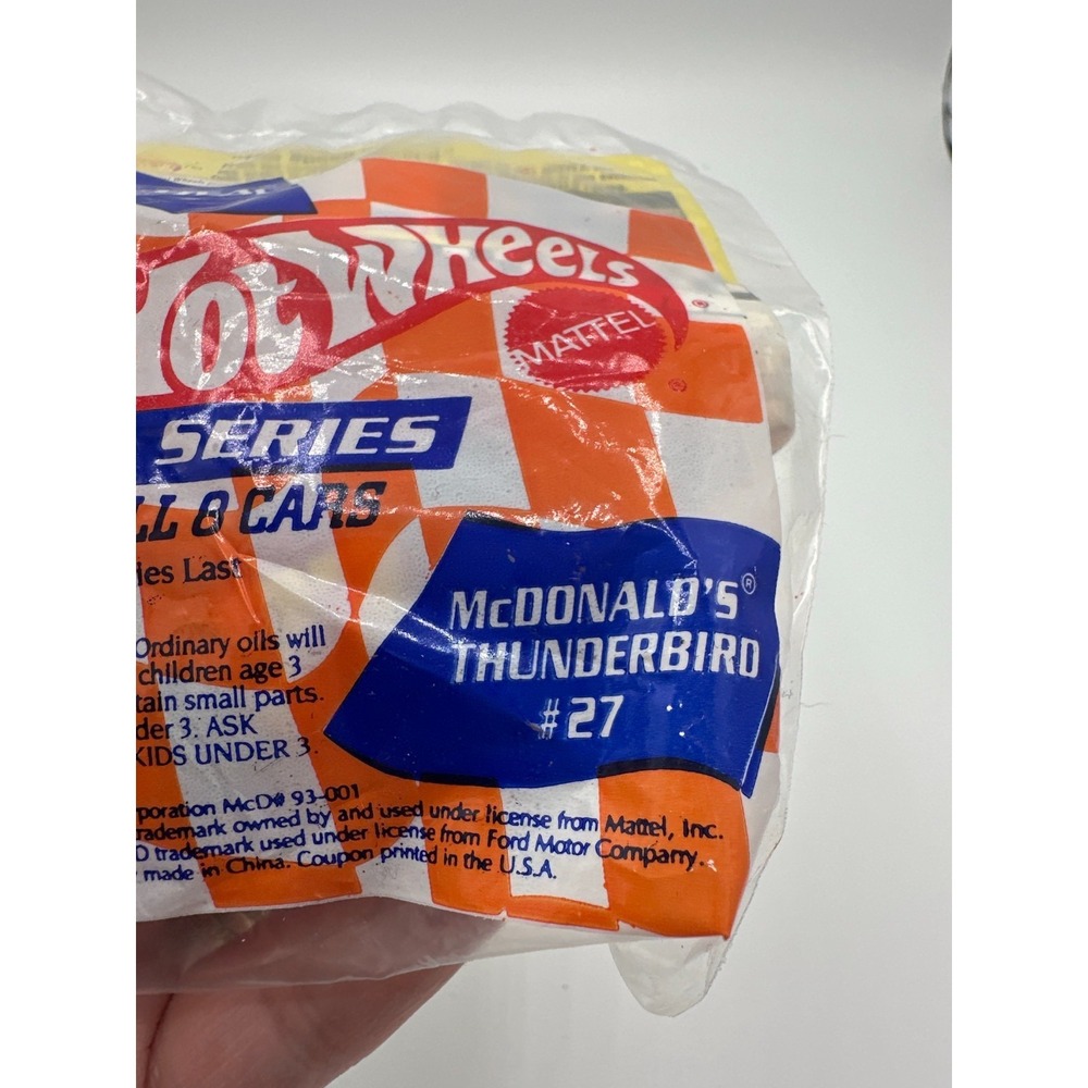 1993 McDonald's Hot‎ Wheels Thunderbird #27 Sealed Racing Series Happy Meal - Picture 3 of 9